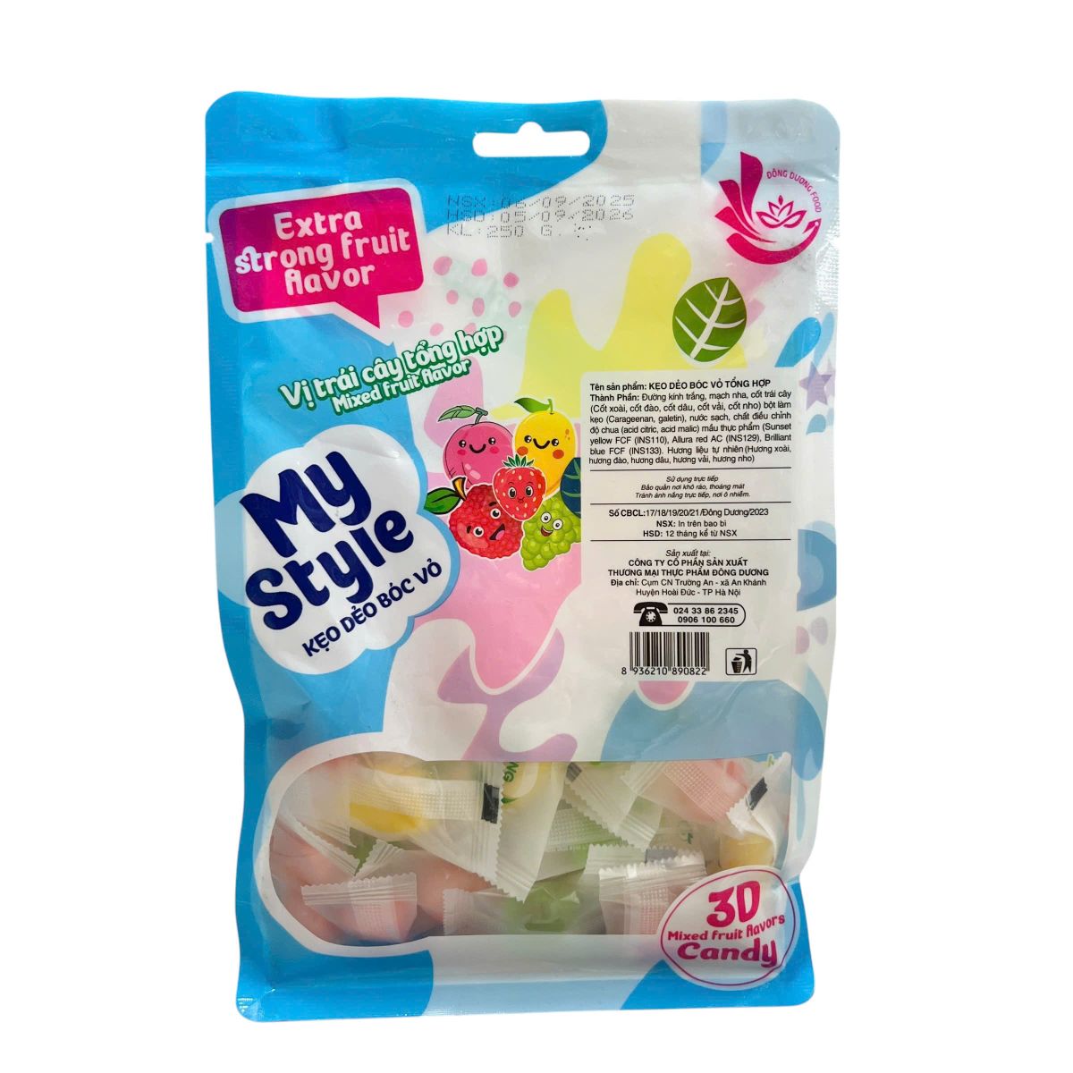 Kẹo Dẻo Bóc Vỏ Vị Trái Cây Tổng Hợp MyStyle 250g